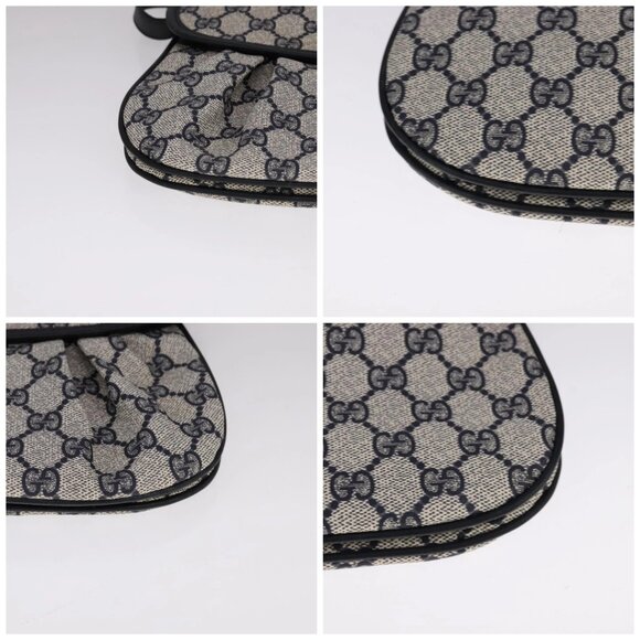 GUCCI GG Supreme Sherry Line Shoulder Bag PVC Red Navy Auth yk17172 - Picture 16 of 16